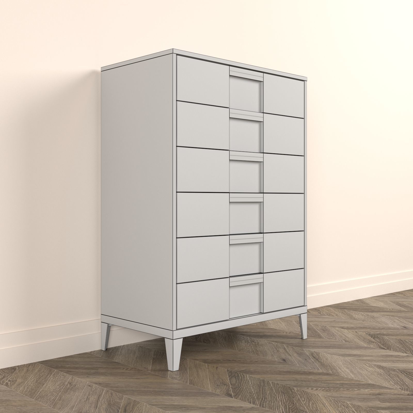ALF Soprano chest Modern Itallian woodern furniture 3D model_2