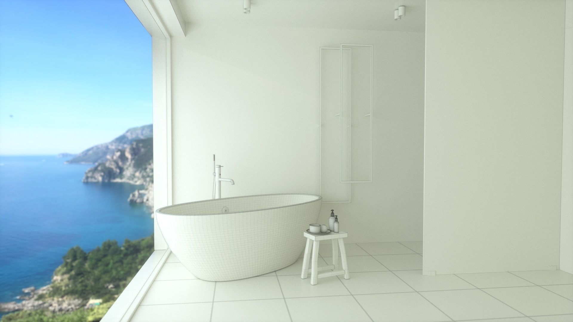 Bathroom with a view 3D model_8
