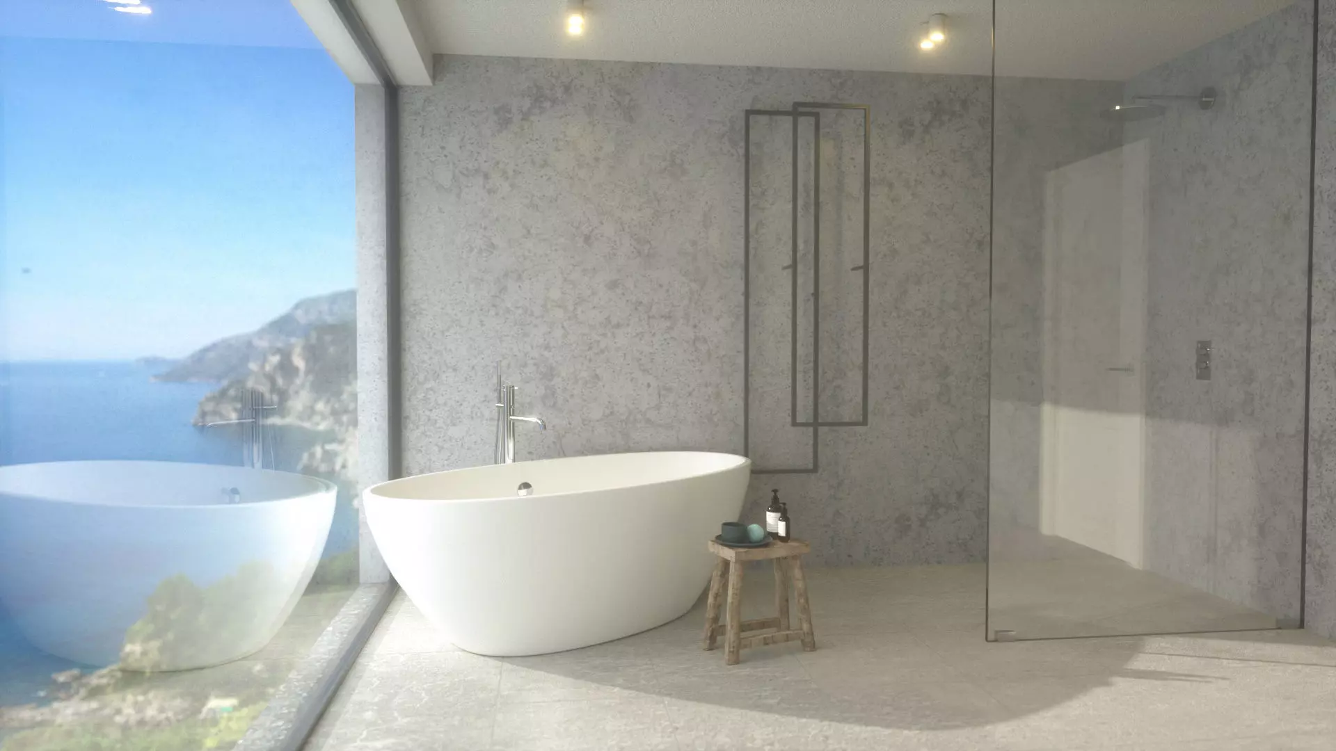 Bathroom with a view 3D model_0
