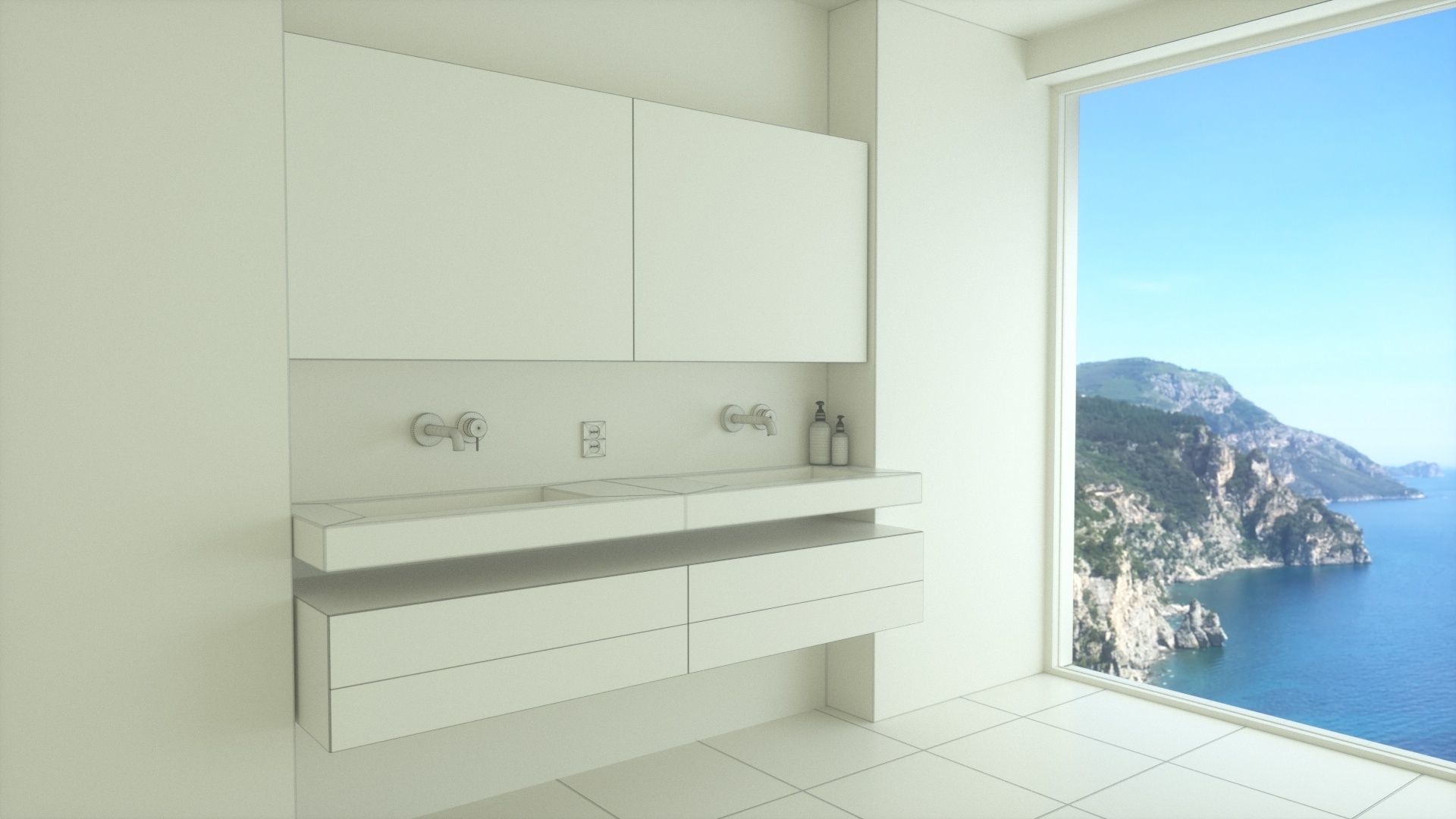Bathroom with a view 3D model_7