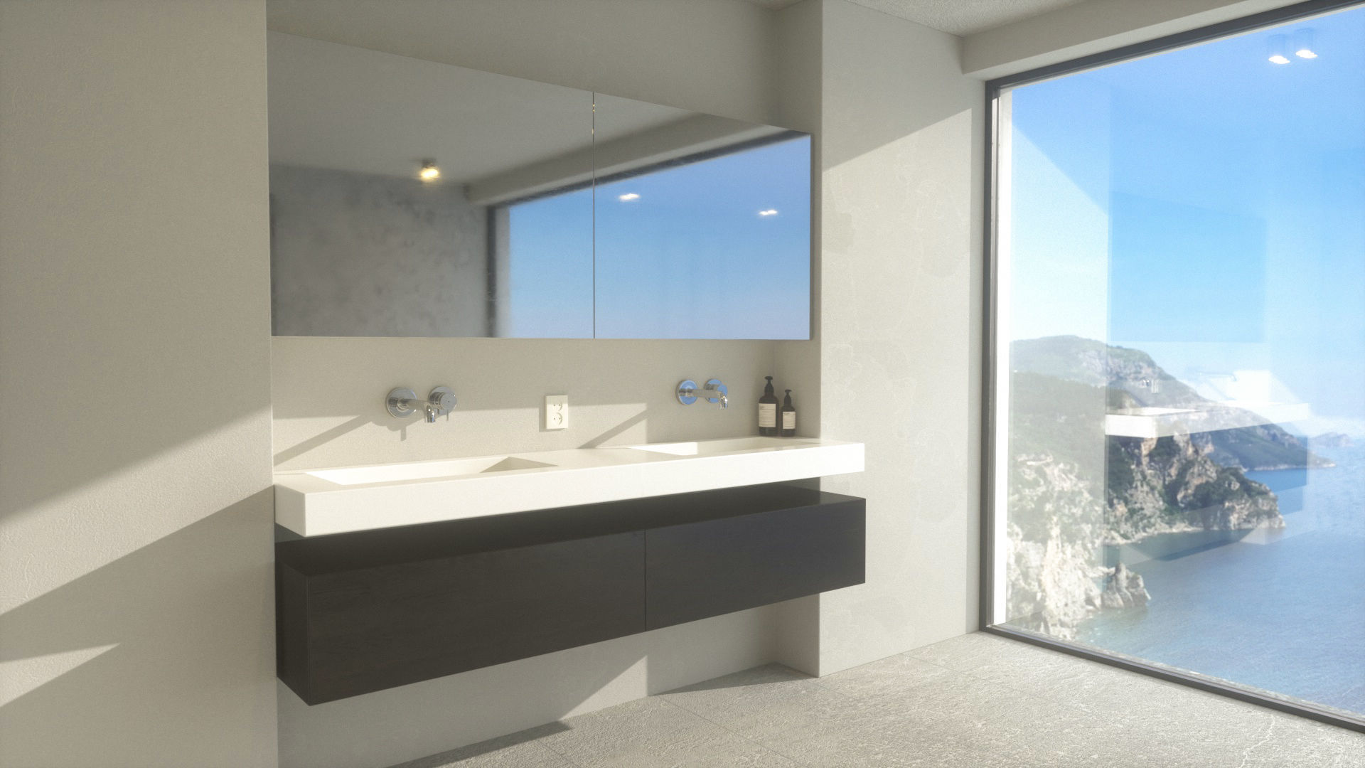 Bathroom with a view 3D model_1