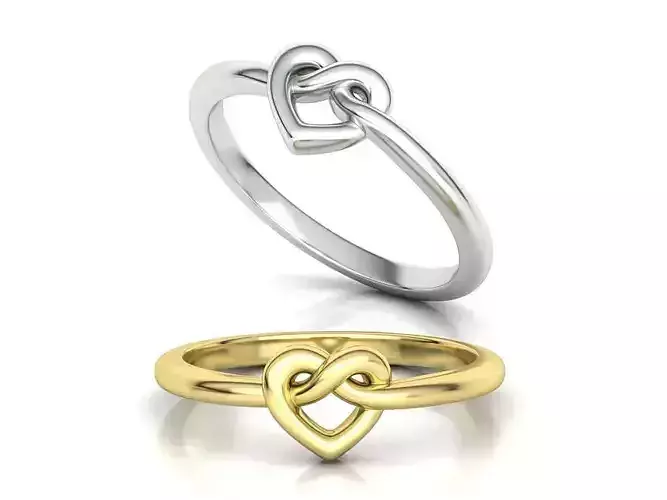 Heart Infinity Knot ring  3dmodel printable  3D print model