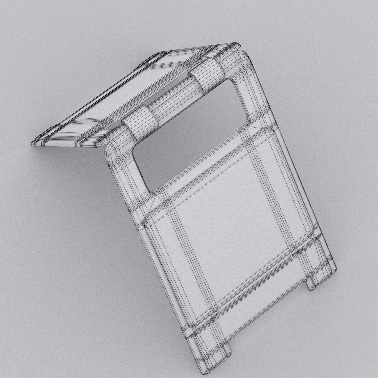 Caution Floor Sign Low-poly 3D model_6