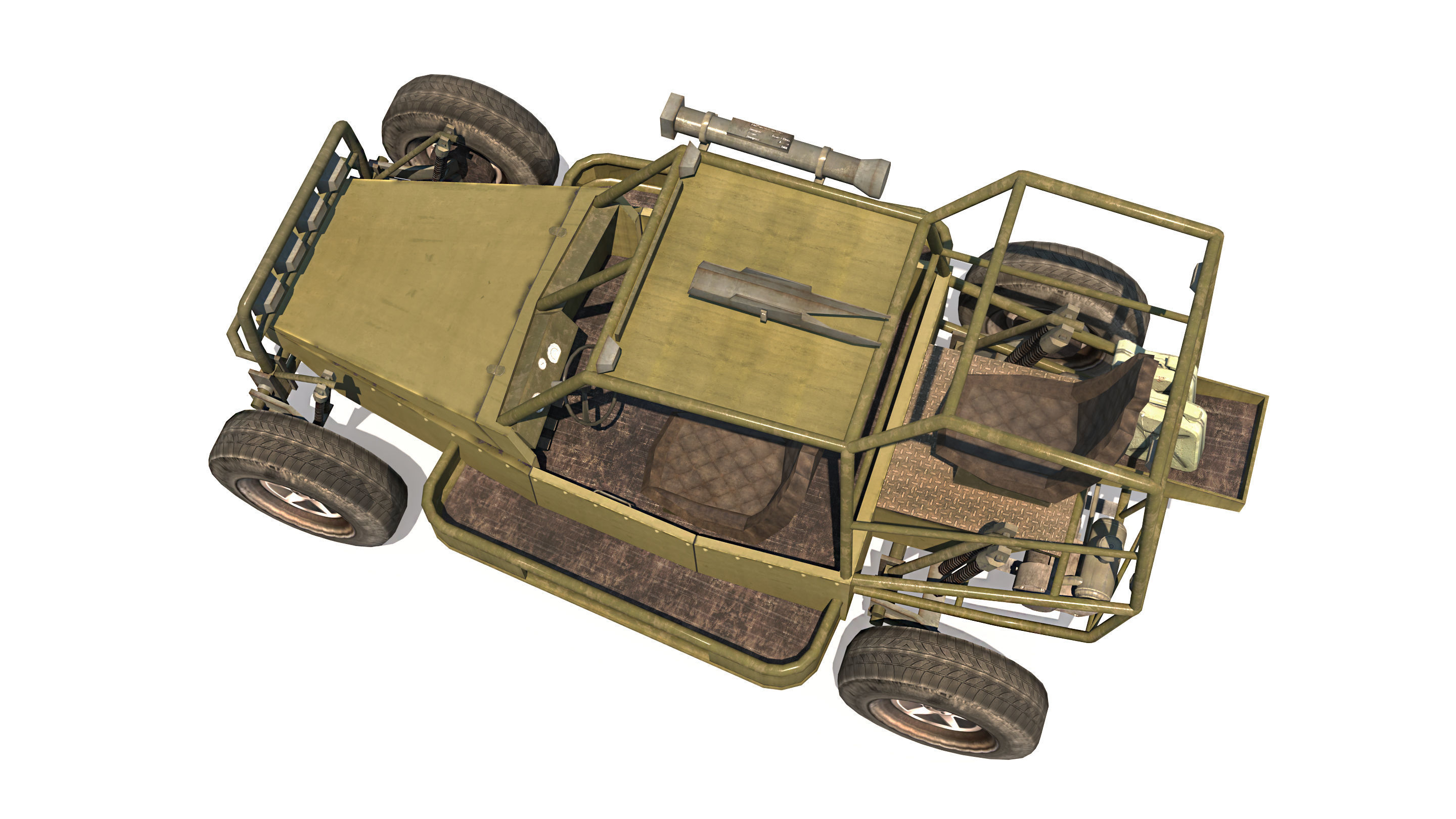 Dune Military Buggy Low-poly 3D model_5