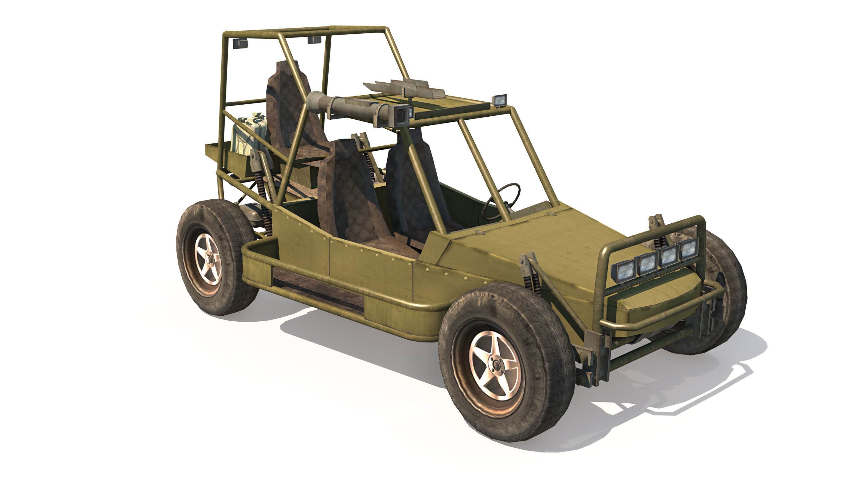 Dune Military Buggy Low-poly 3D model_4