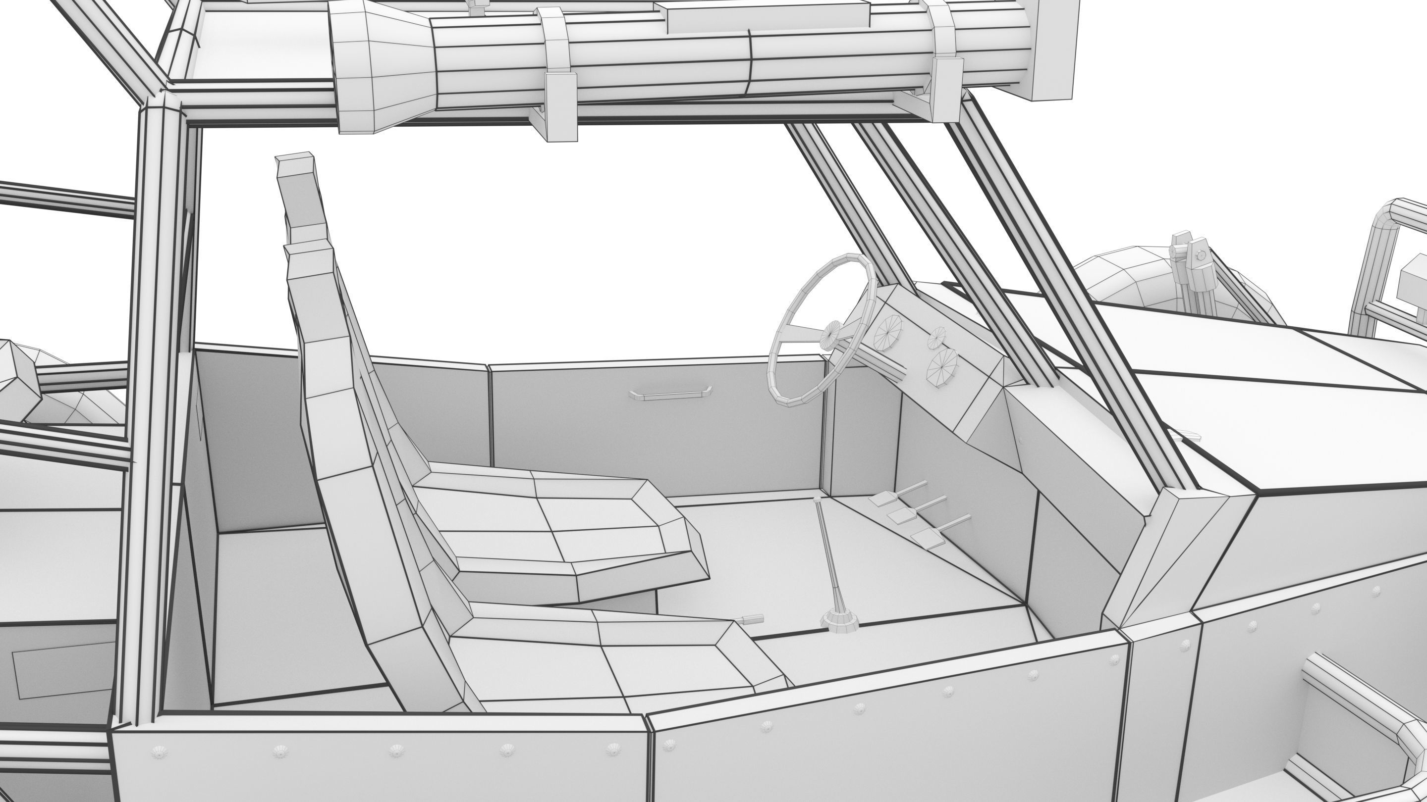 Dune Military Buggy Low-poly 3D model_7