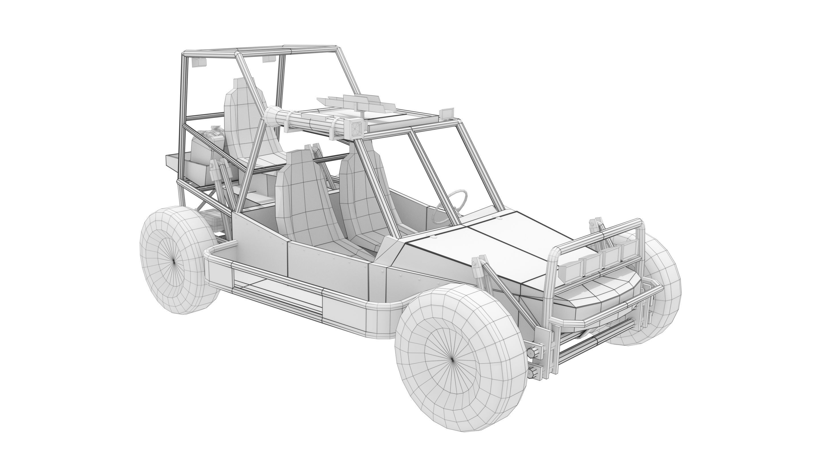 Dune Military Buggy Low-poly 3D model_2