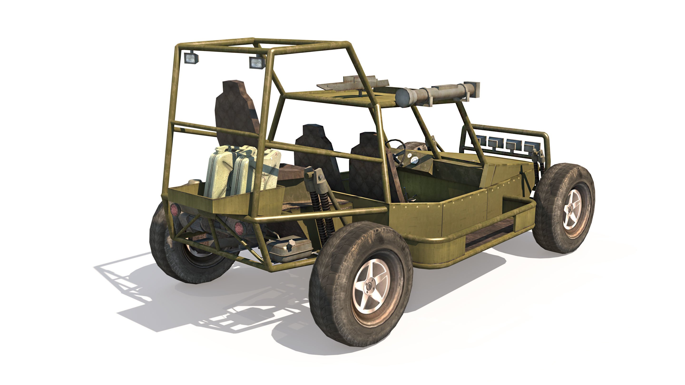 Dune Military Buggy Low-poly 3D model_3