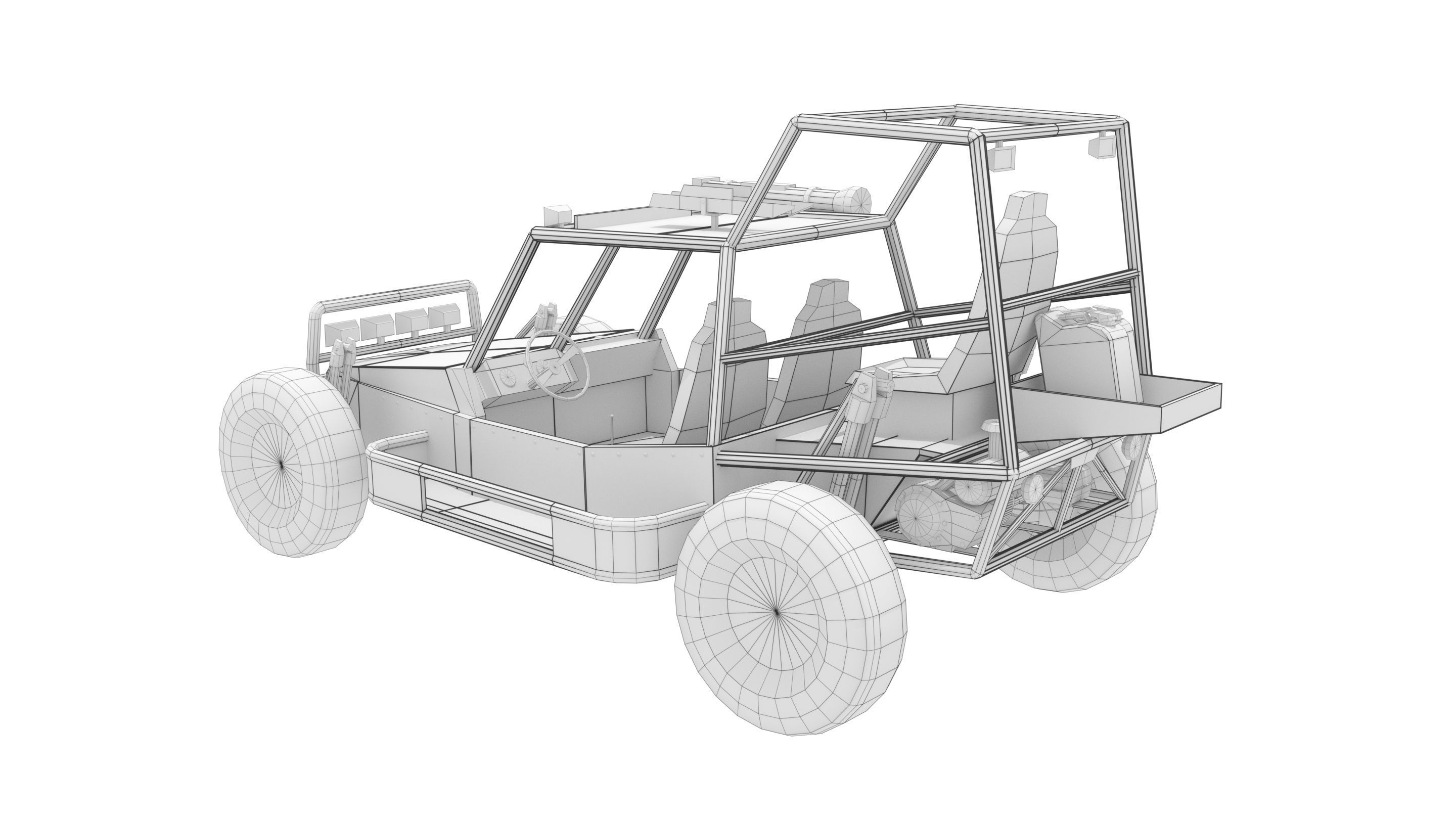 Dune Military Buggy Low-poly 3D model_6