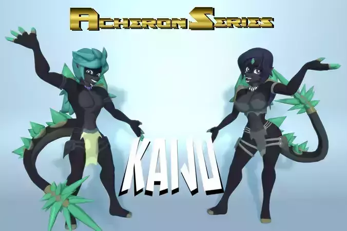 Acheron Kaiju Nude Low-poly 3D model