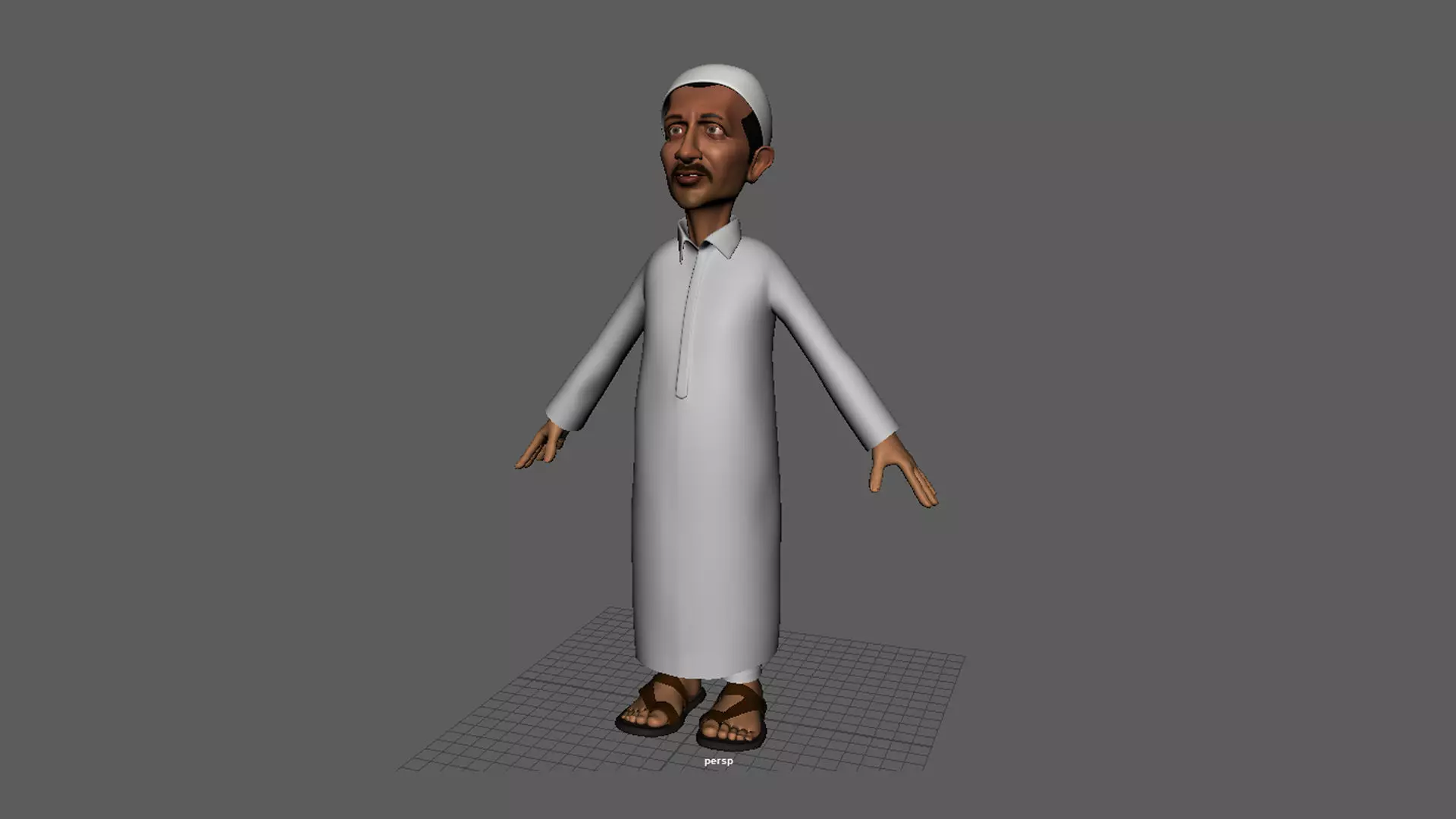 Poor Arab Saudi Man 3D model_0