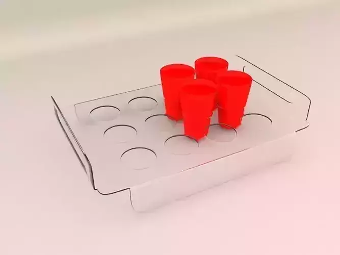 ACRYLLIC TRAY FOR 12oz PLASTIC CUPS Low-poly 3D model