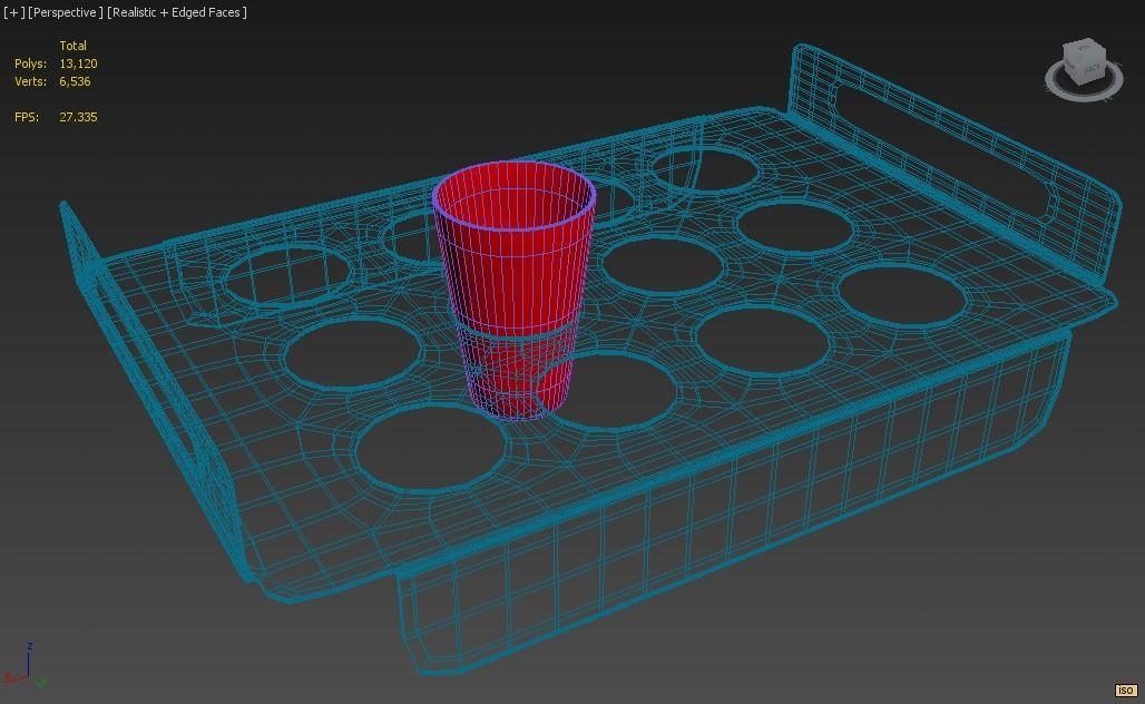 ACRYLLIC TRAY FOR 12oz PLASTIC CUPS Low-poly 3D model_8