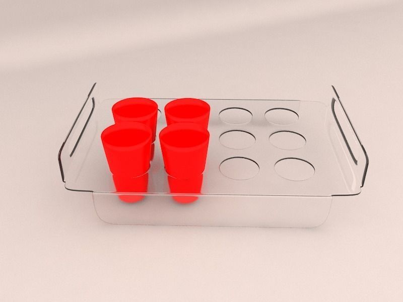 ACRYLLIC TRAY FOR 12oz PLASTIC CUPS Low-poly 3D model_2