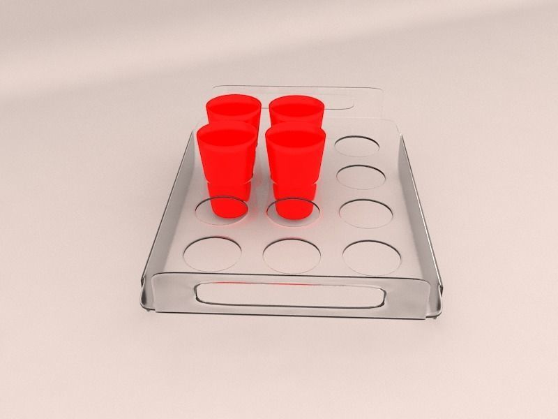 ACRYLLIC TRAY FOR 12oz PLASTIC CUPS Low-poly 3D model_3