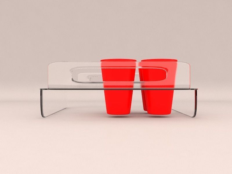 ACRYLLIC TRAY FOR 12oz PLASTIC CUPS Low-poly 3D model_4