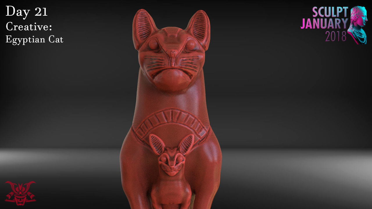 Egyptian Cat Sculpture Timelapse and Model 3D print model_4