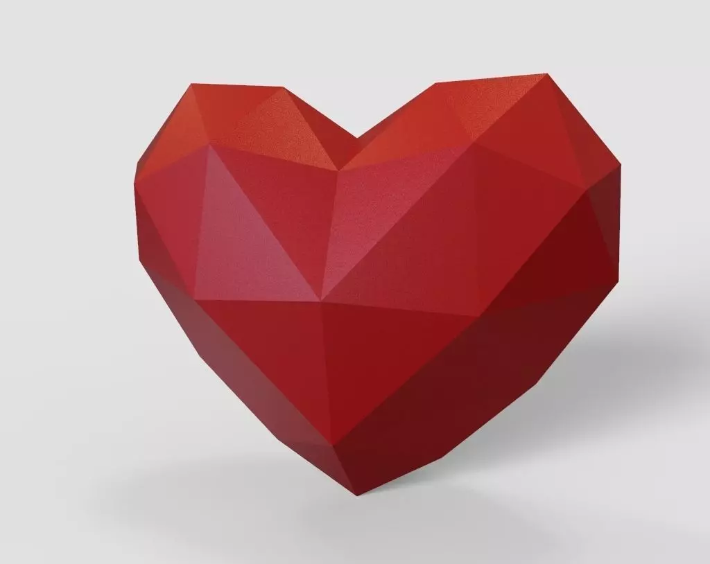 heart pepakura lowpoly for 3d printing 3D print model_0