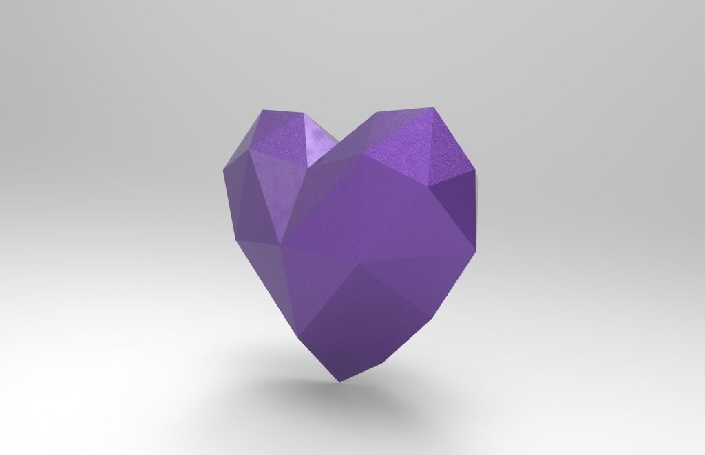 heart pepakura lowpoly for 3d printing 3D print model_9