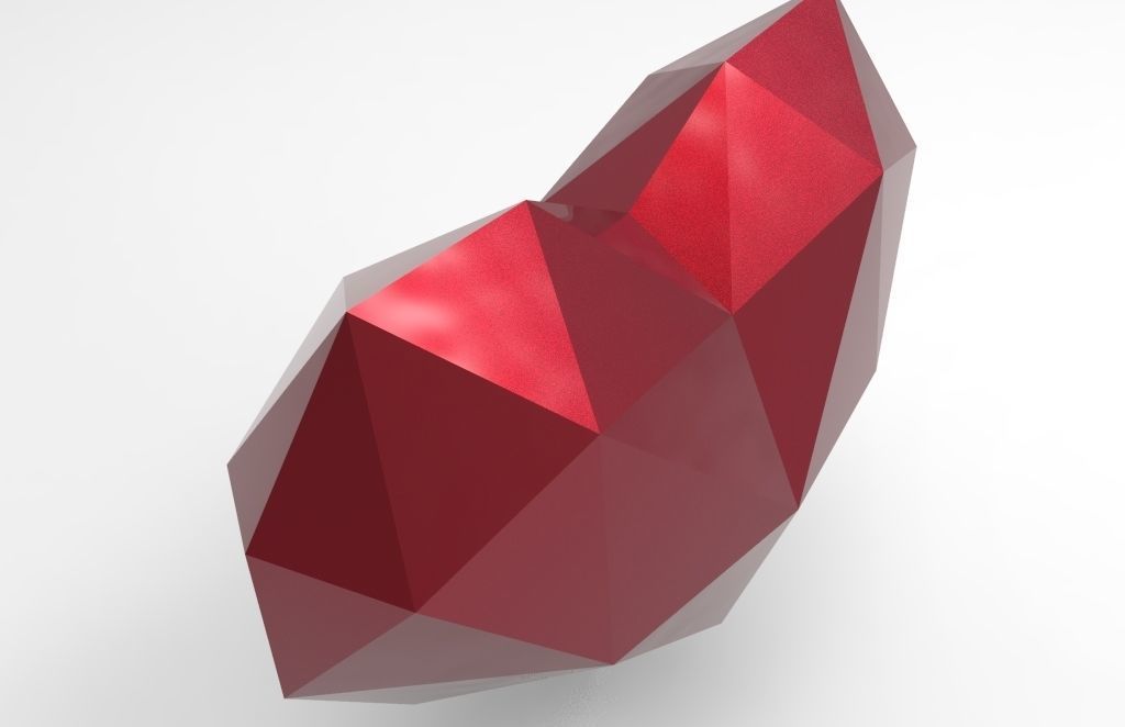 heart pepakura lowpoly for 3d printing 3D print model_19