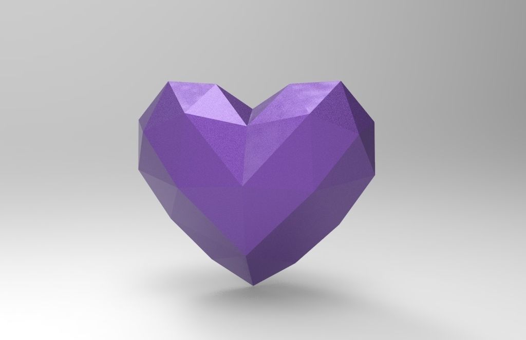 heart pepakura lowpoly for 3d printing 3D print model_6