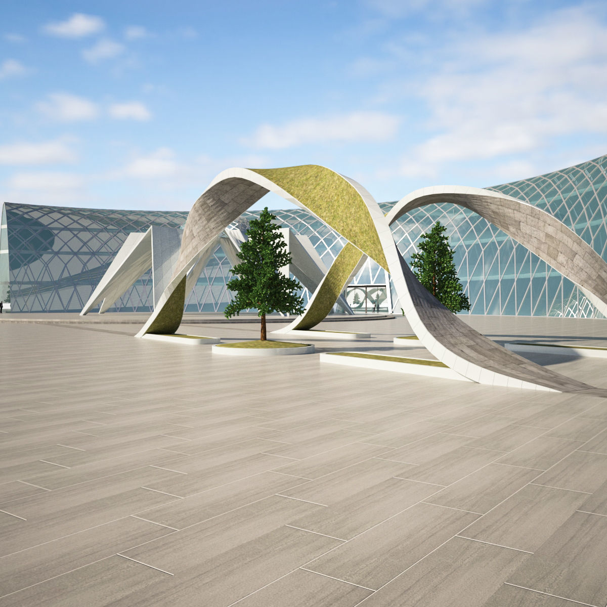 Moon and star building consept 3D model_6