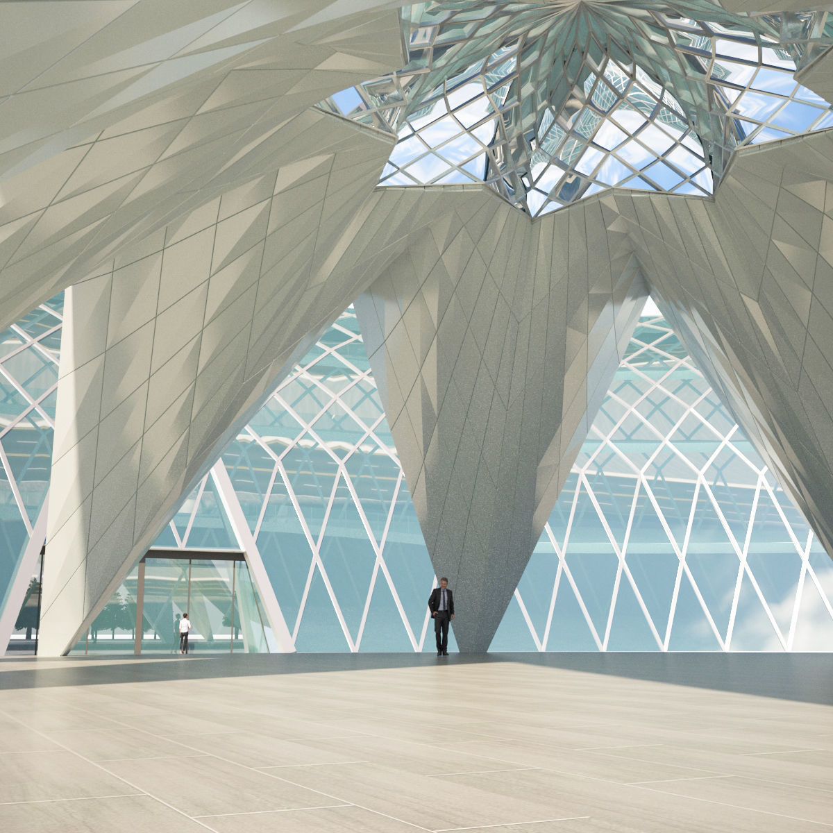 Moon and star building consept 3D model_1