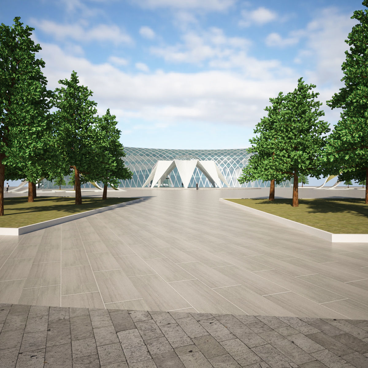 Moon and star building consept 3D model_8