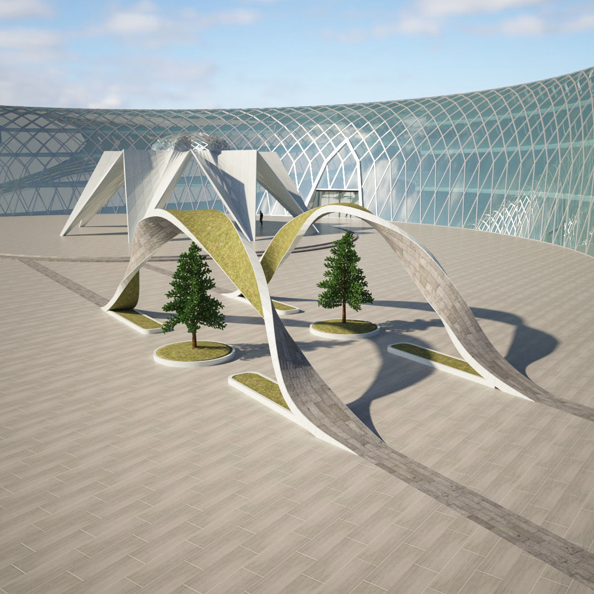 Moon and star building consept 3D model_3