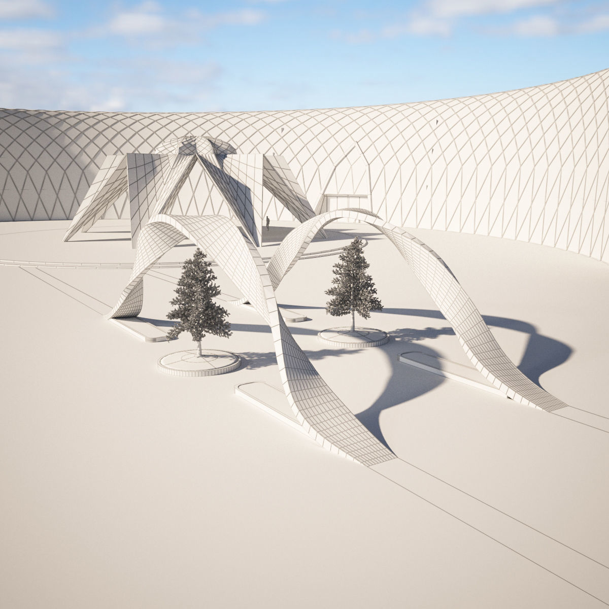 Moon and star building consept 3D model_14