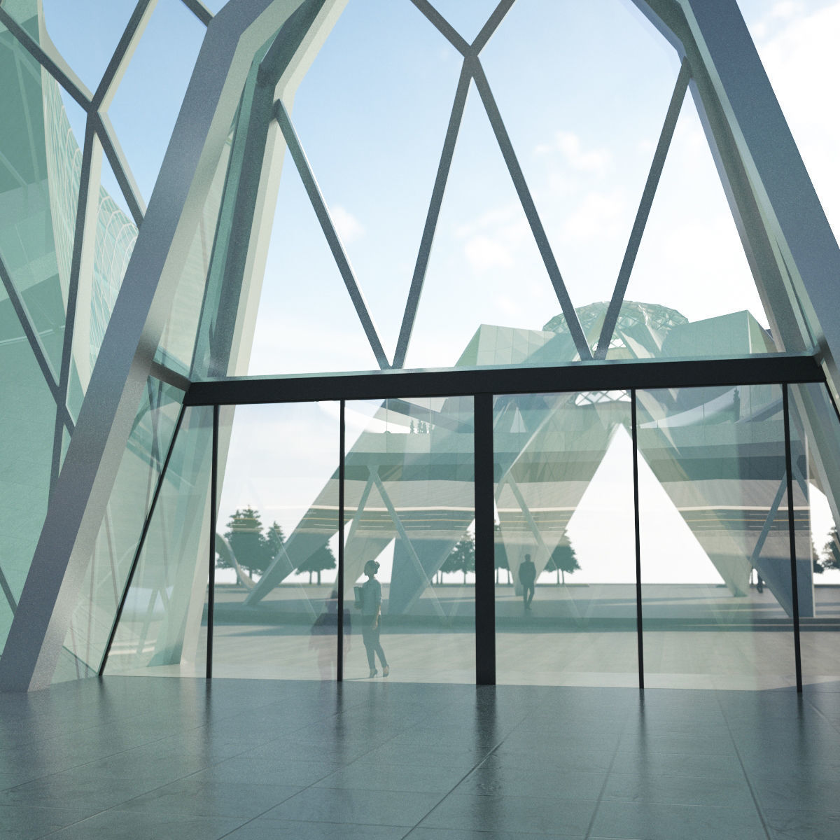 Moon and star building consept 3D model_12