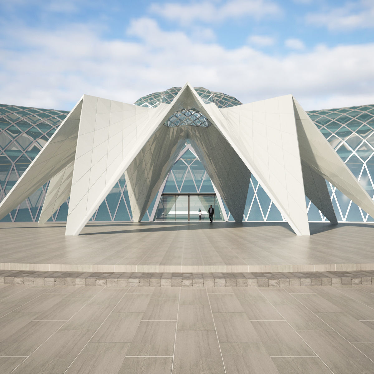 Moon and star building consept 3D model_5