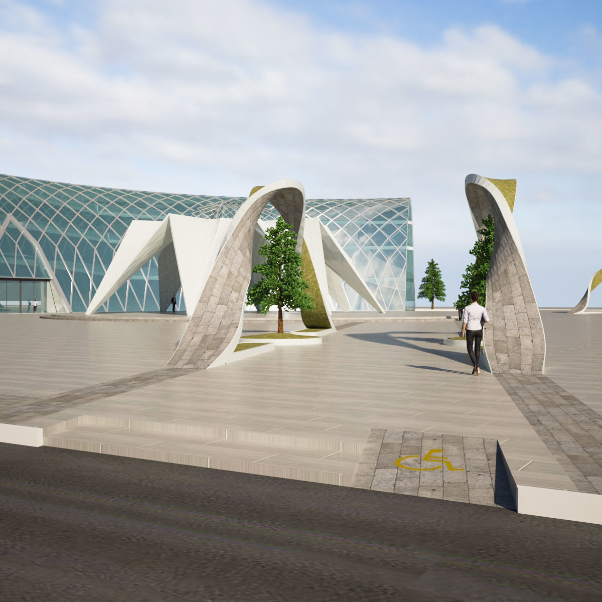 Moon and star building consept 3D model_10