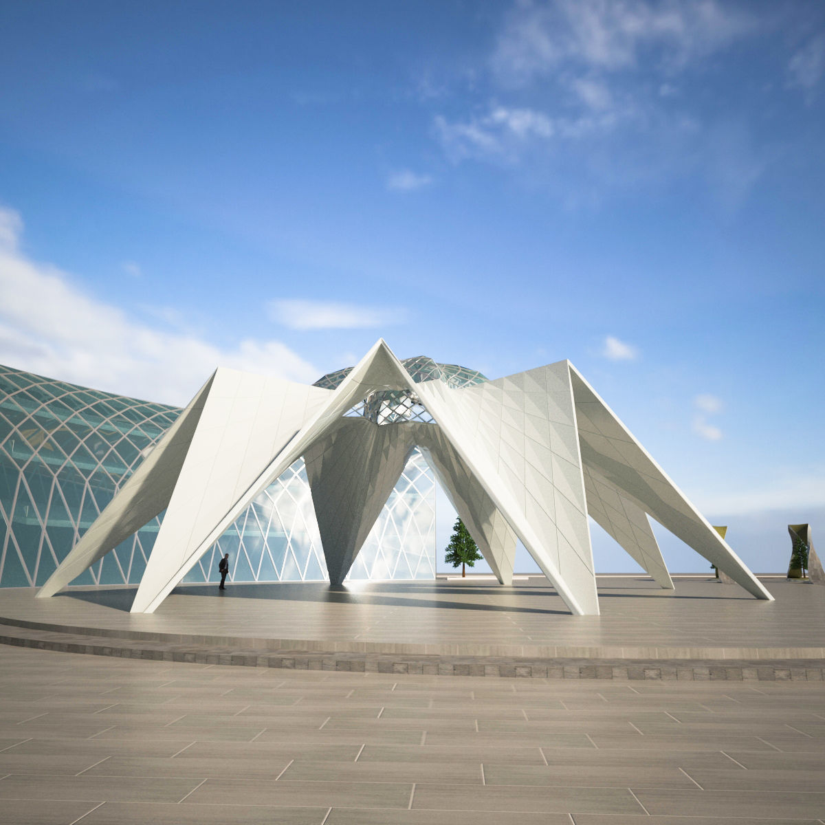 Moon and star building consept 3D model_9