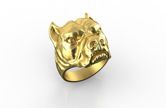 Pitbull Dog Rings 2 3D print model