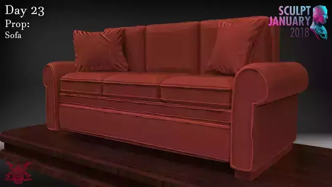 Sofa Sculpture Timelapse and Model 3D print model