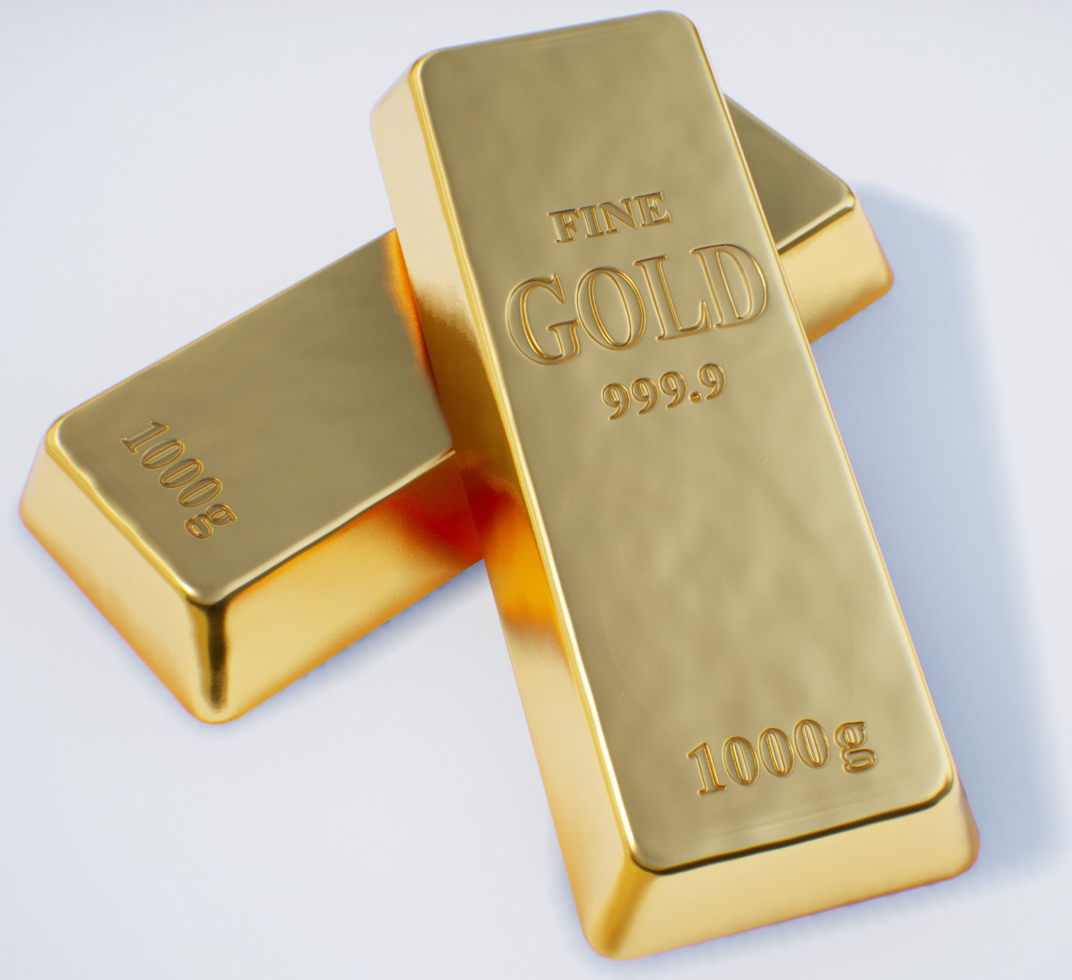 Gold Bullion PBR Game-Ready Low-poly 3D model_5