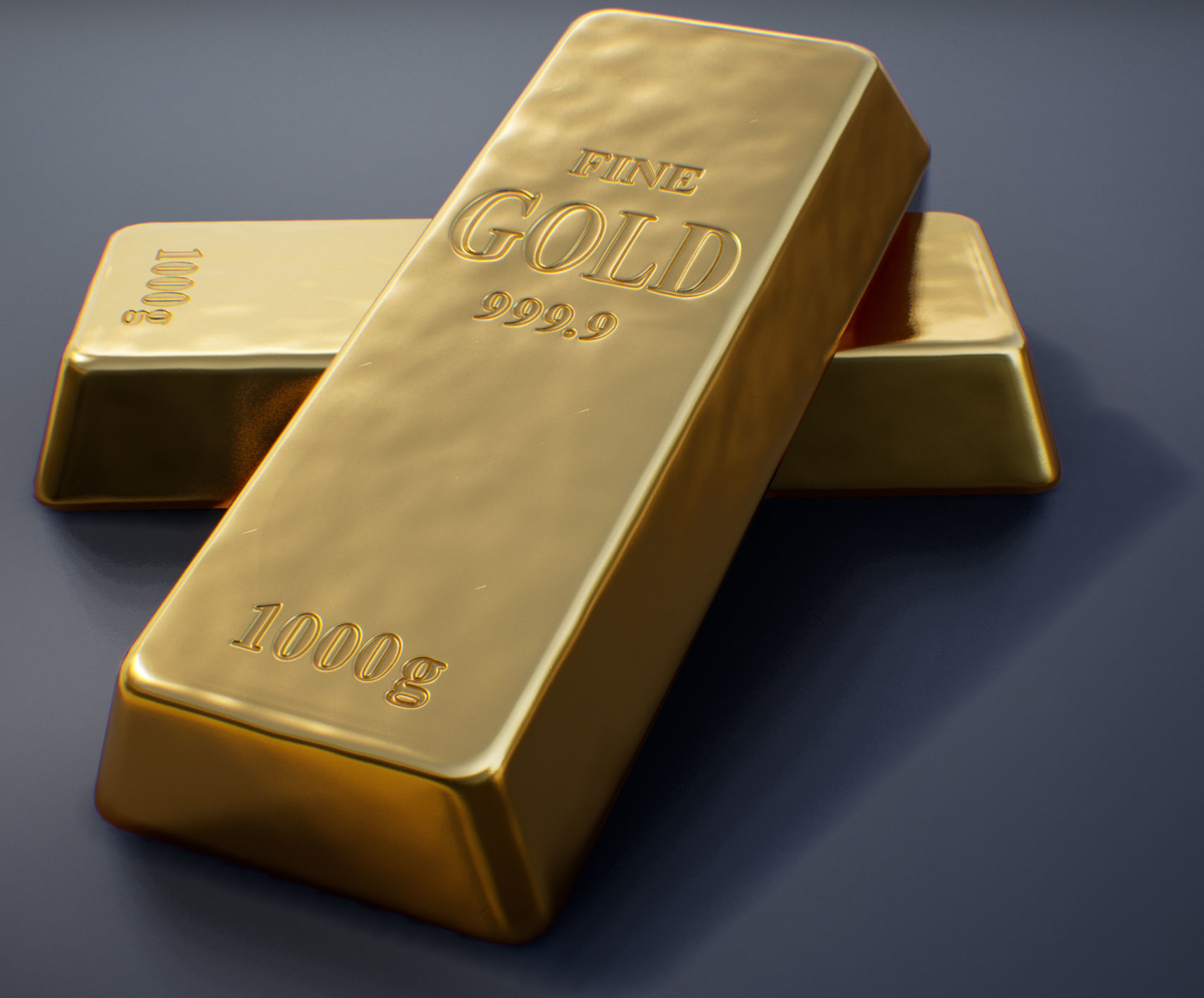 Gold Bullion PBR Game-Ready Low-poly 3D model_3