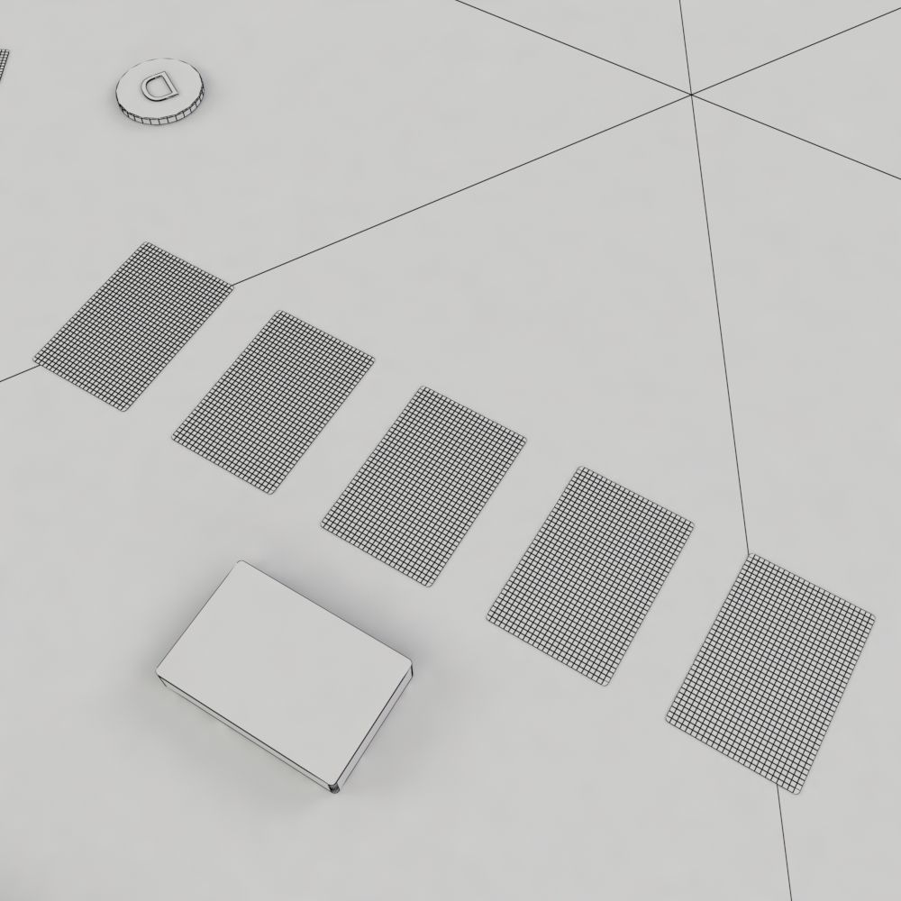 Hexagon Poker Table with 6 Chairs 3D model_16