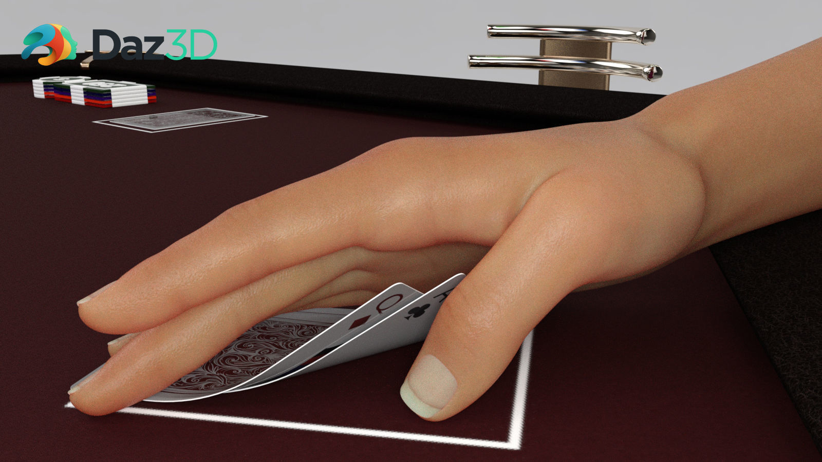 Hexagon Poker Table with 6 Chairs 3D model_18