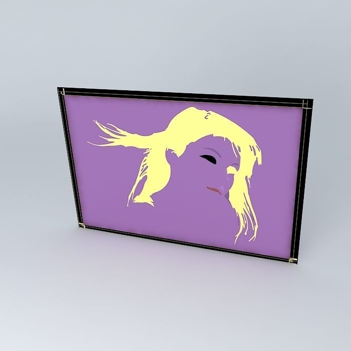 Pop Art Face Free 3D model_1