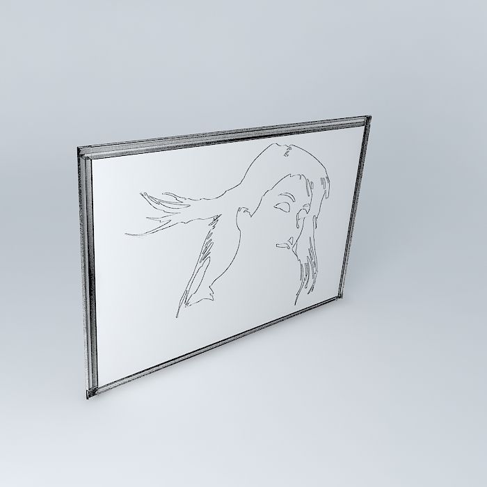 Pop Art Face Free 3D model_4