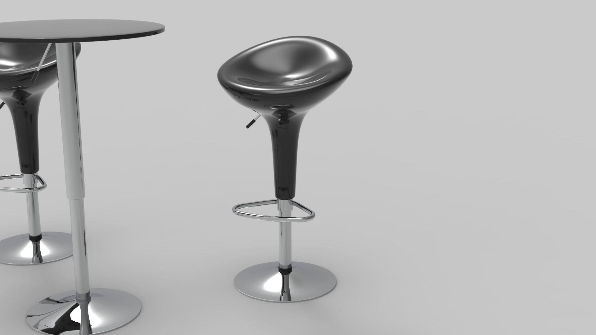 Modern Bar Stool and Table 3D model_6