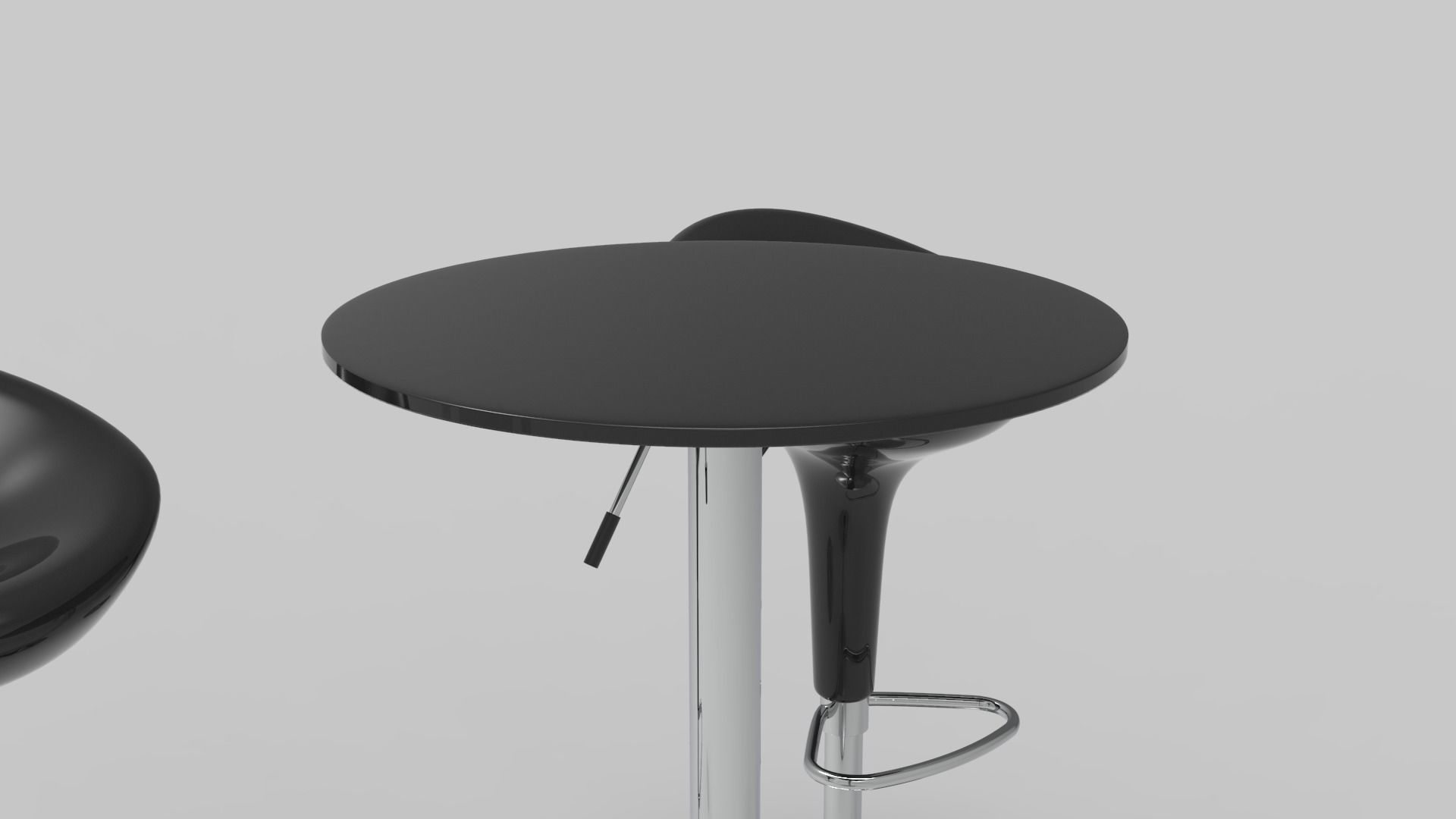 Modern Bar Stool and Table 3D model_7