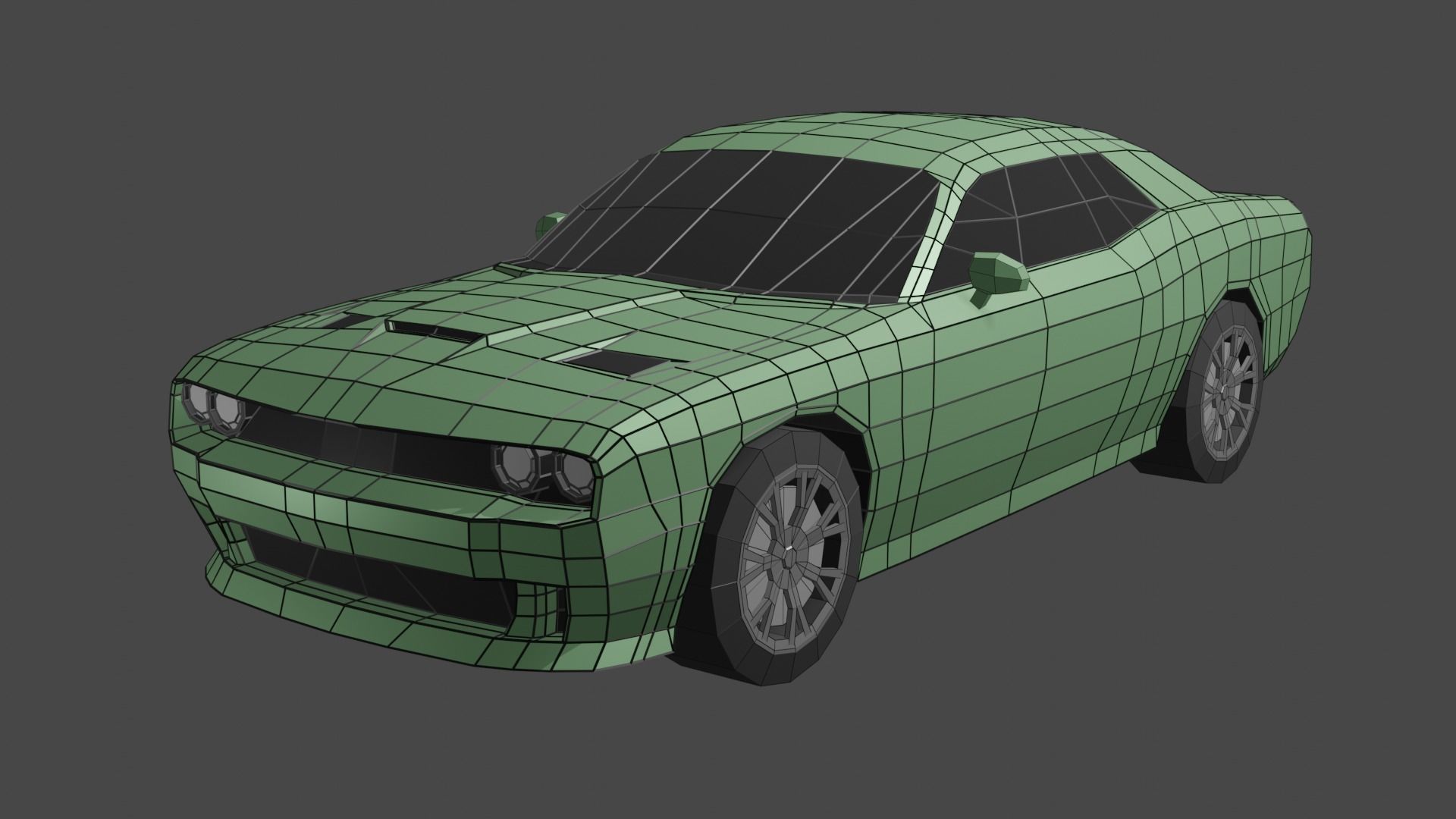 Dodge Challenger SRT Hellcat 2015 Free low-poly 3D model_2