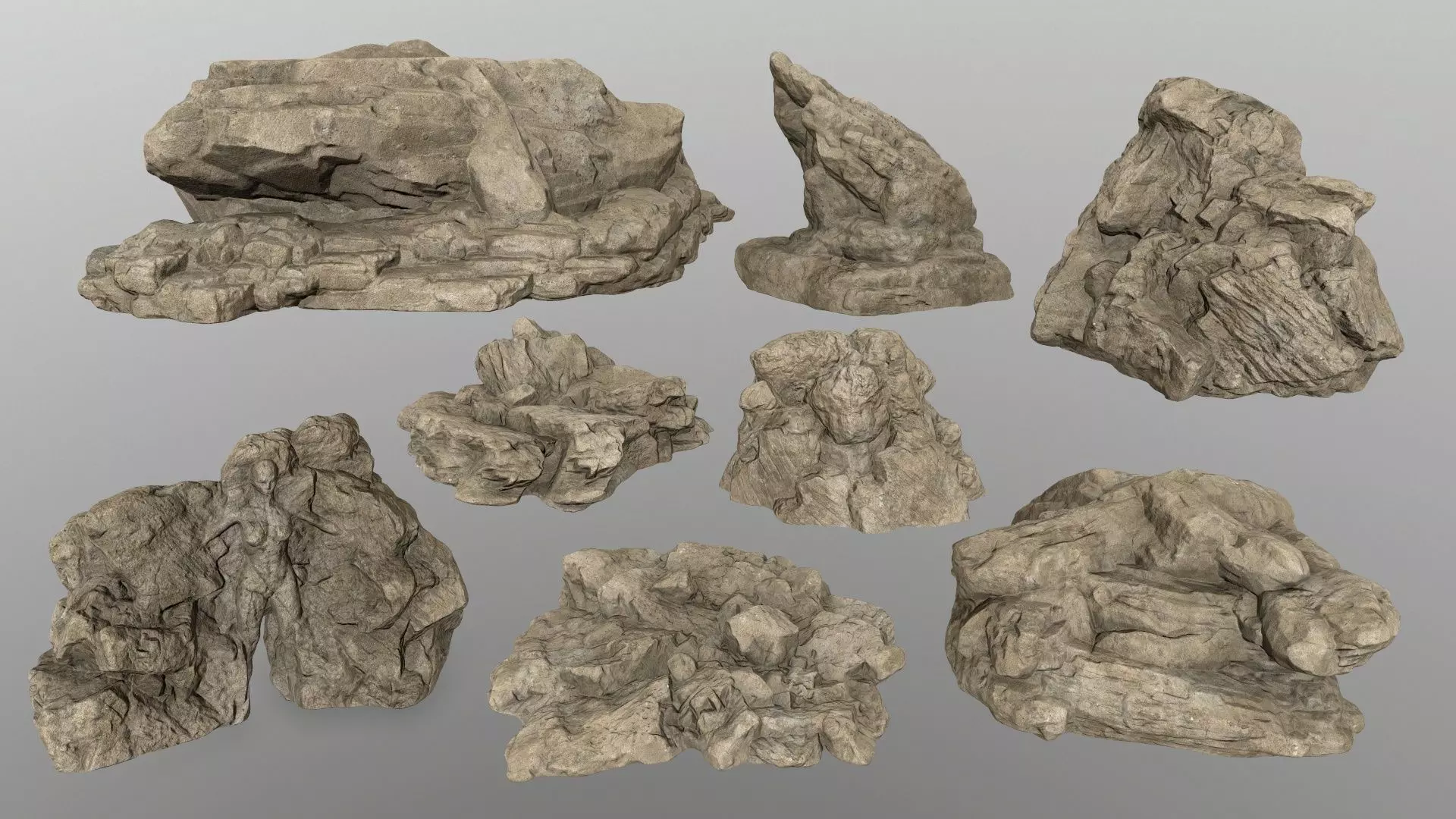 rocks rock Low-poly 3D model_0