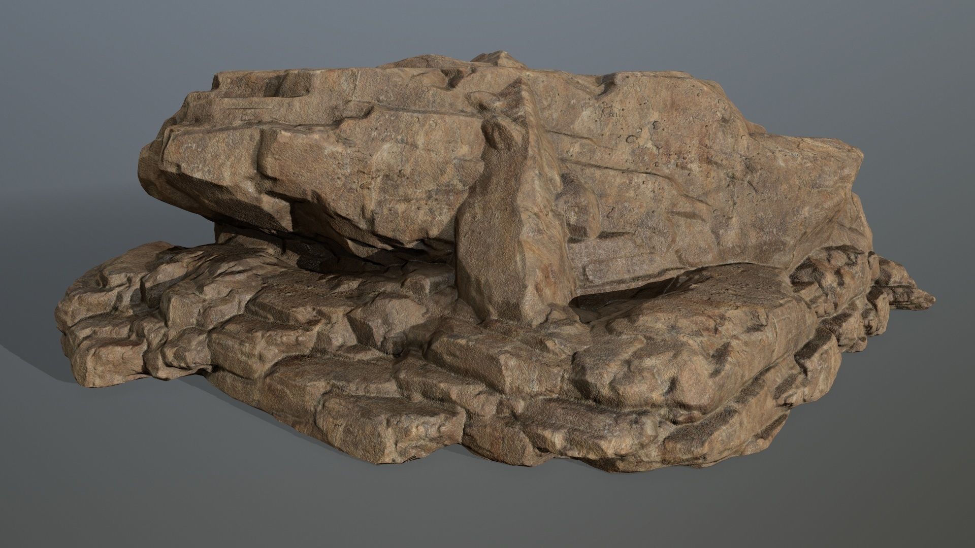 desert rocks Low-poly 3D model_2