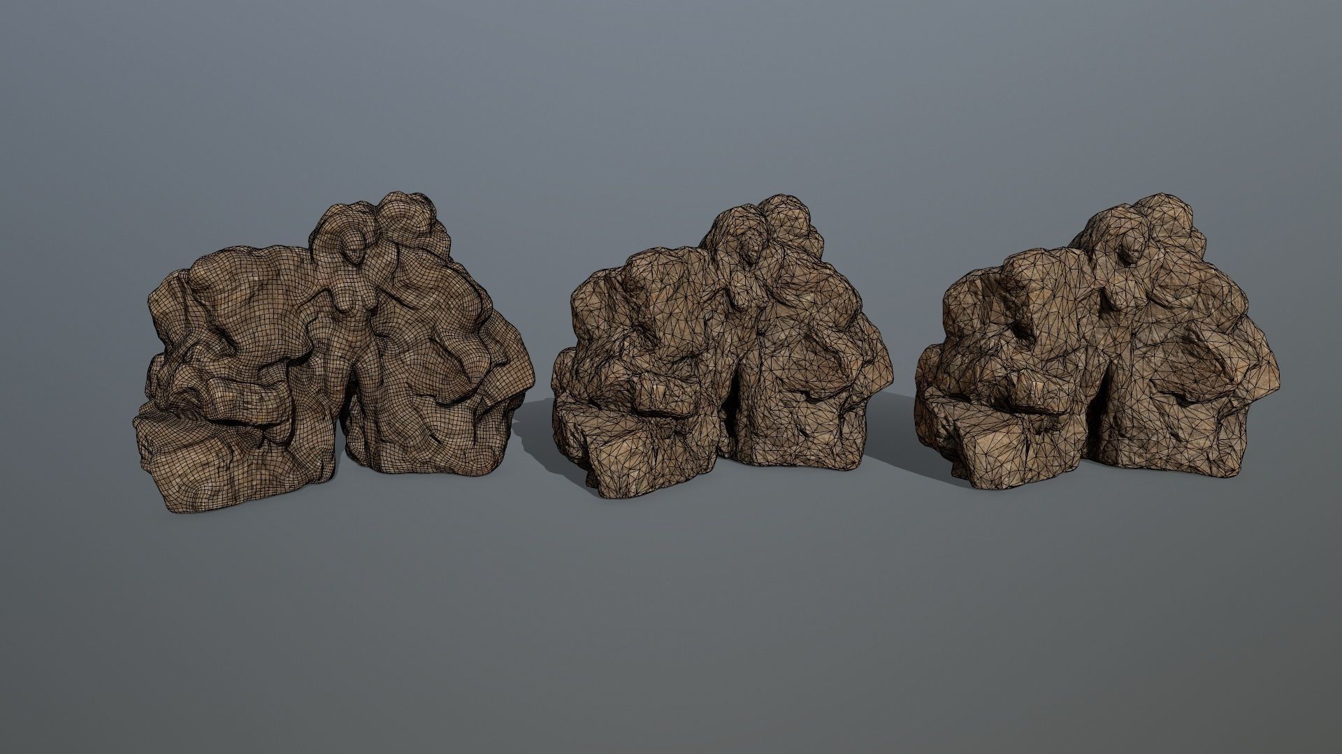 desert rocks Low-poly 3D model_26