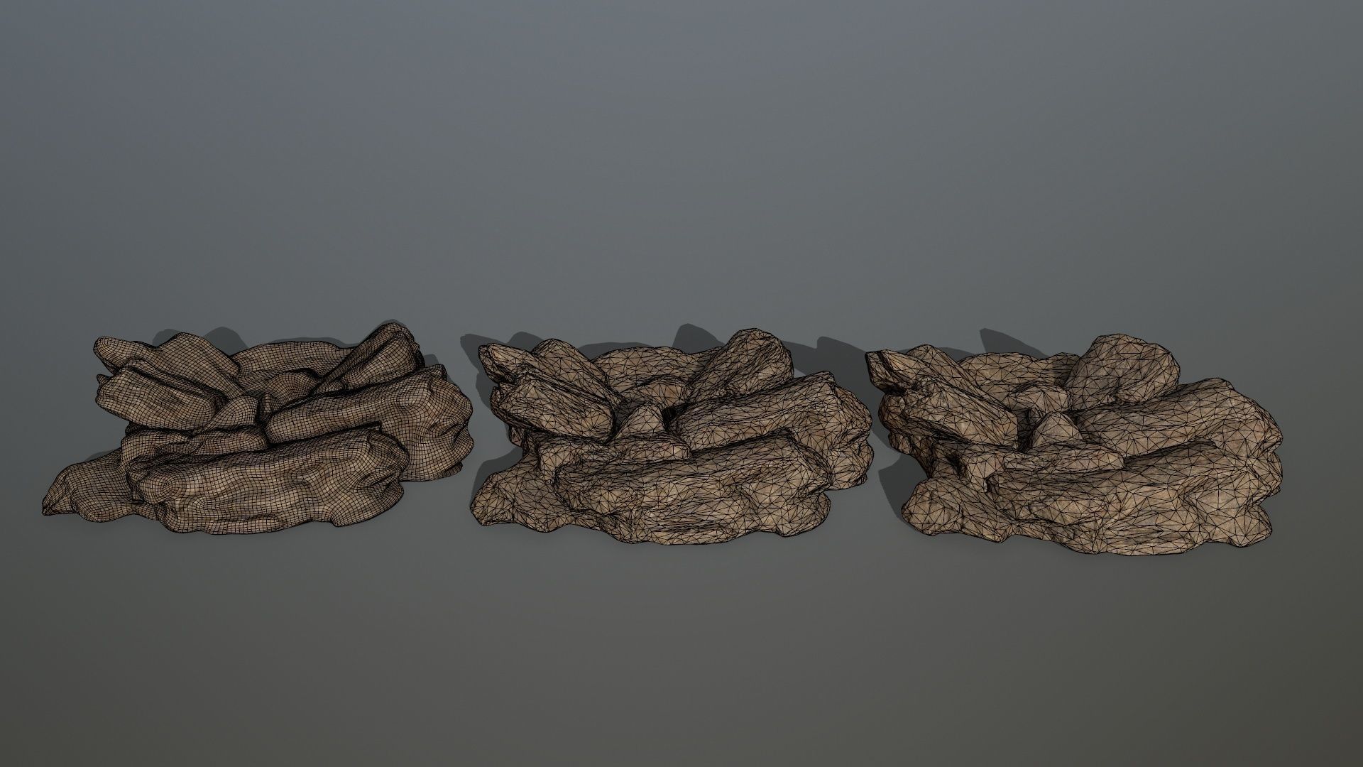 desert rocks Low-poly 3D model_16