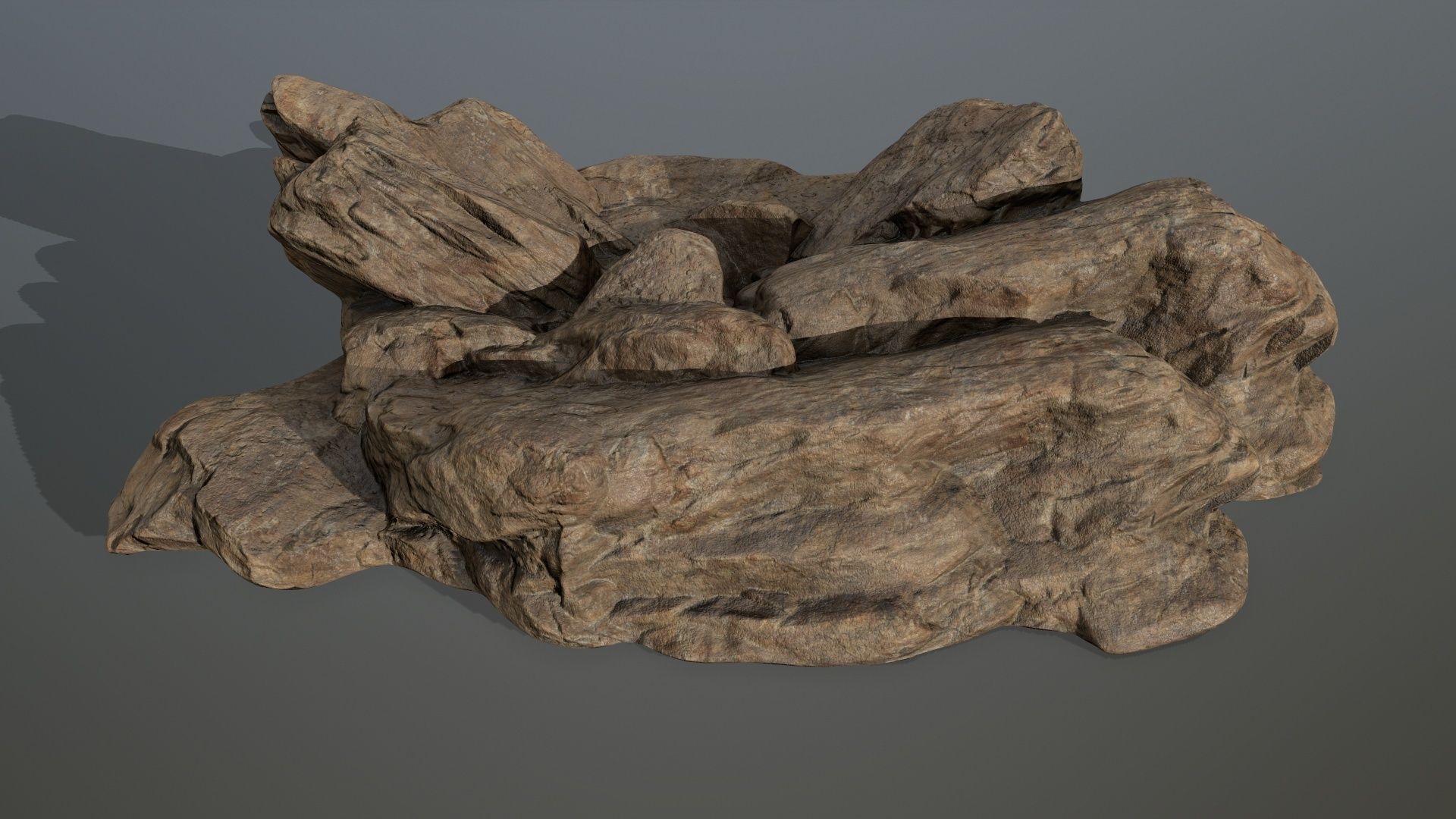 desert rocks Low-poly 3D model_5